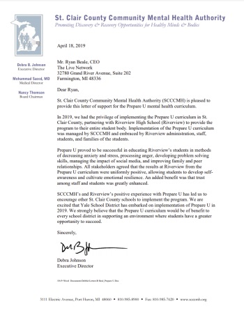 St. Clair County CMH Letter of Support